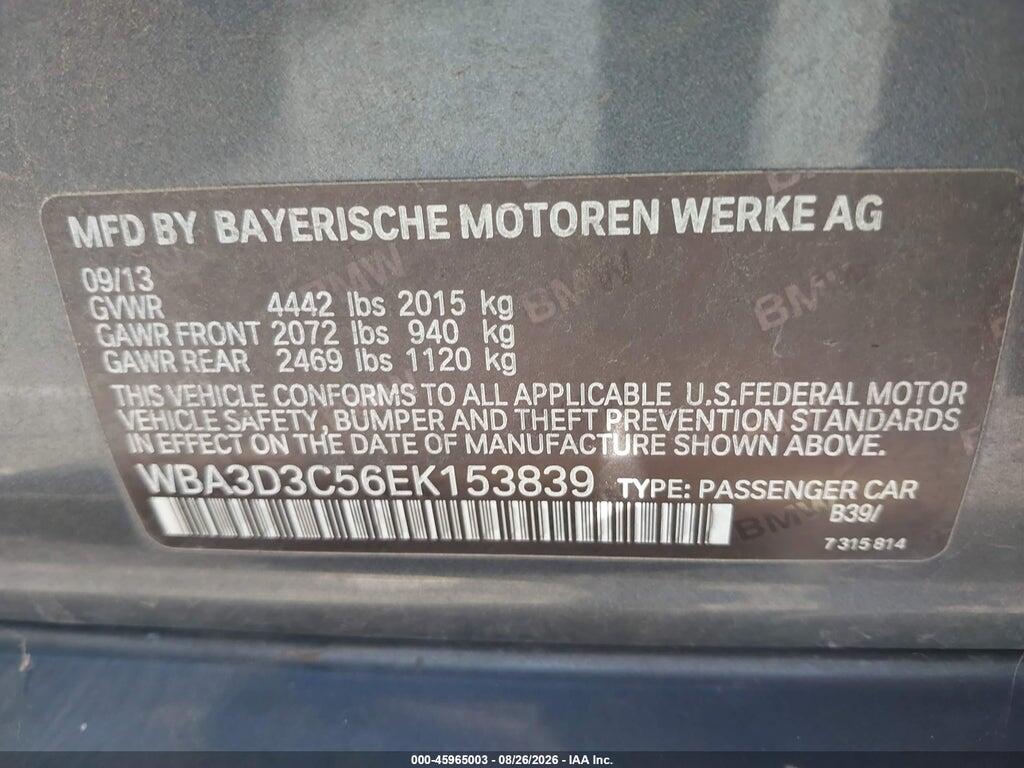 WBA3D3C56EK153839 2014 BMW 328D photo no. 9