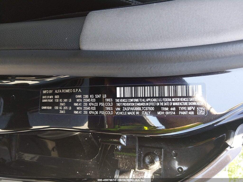 ZASPAKAN9L7C97600 2020 ALFA ROMEO STELVIO photo no. 9