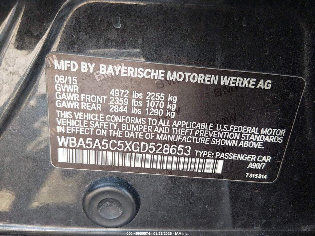 WBA5A5C5XGD528653 2016 BMW 528I photo no. 9