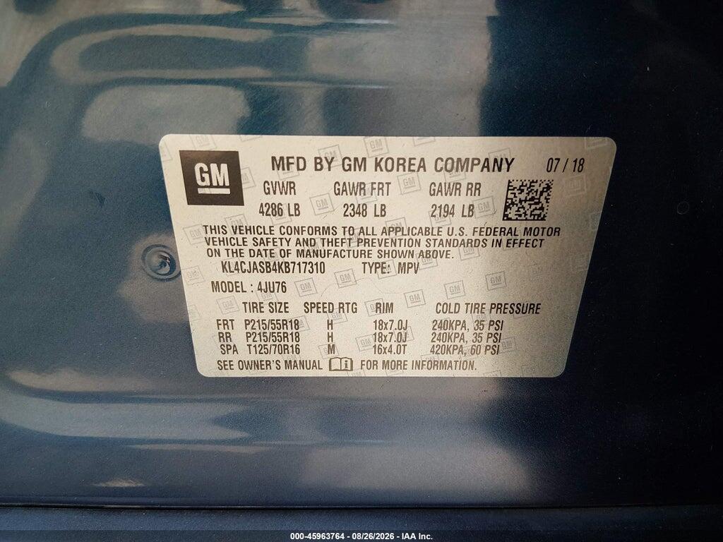 KL4CJASB4KB717310 2019 BUICK ENCORE photo no. 9