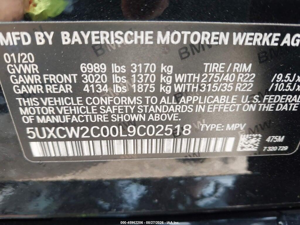 5UXCW2C00L9C02518 2020 BMW X7 photo no. 9