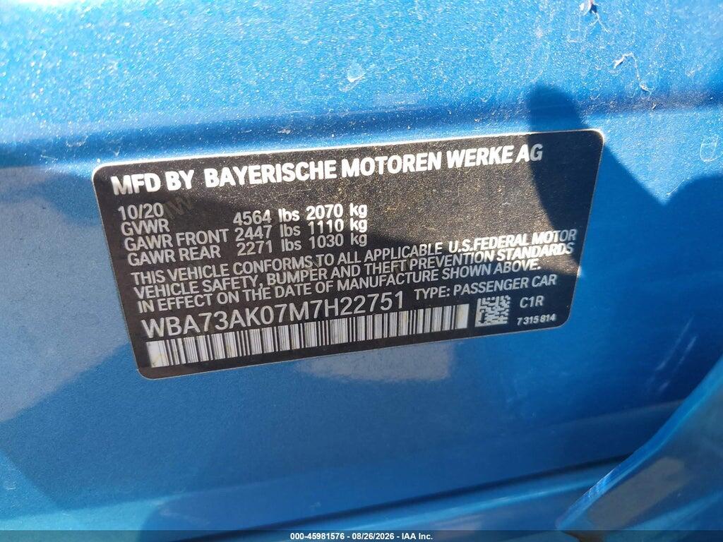 WBA73AK07M7H22751 2021 BMW 228I GRAN COUPE photo no. 9
