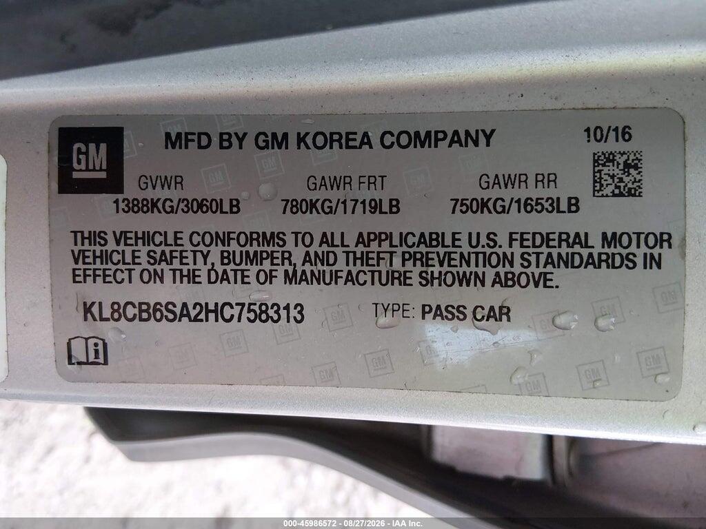 KL8CB6SA2HC758313 2017 CHEVROLET SPARK photo no. 9