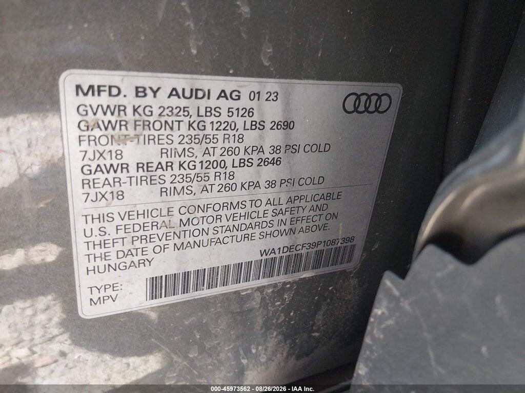 WA1DECF39P1087398 2023 AUDI Q3 photo no. 9