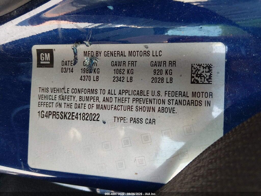 1G4PR5SK2E4182022 2014 BUICK VERANO photo no. 9