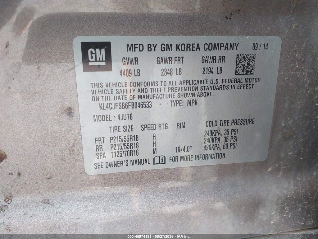 KL4CJFSB6FB046533 2015 BUICK ENCORE photo no. 9