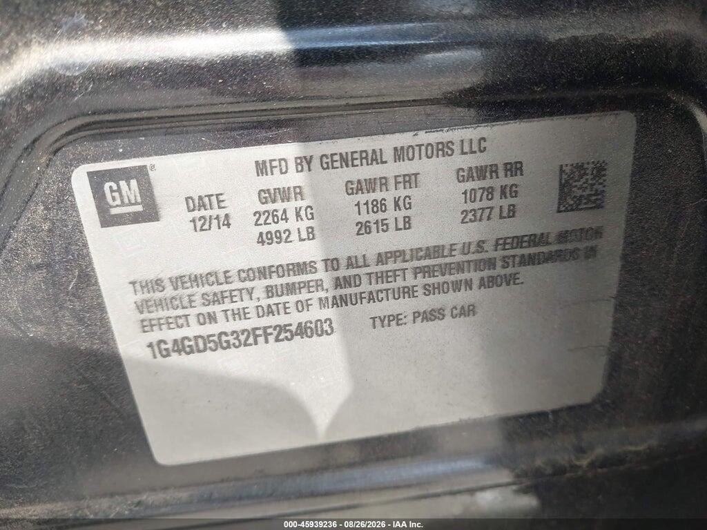 1G4GD5G32FF254603 2015 BUICK LACROSSE photo no. 9