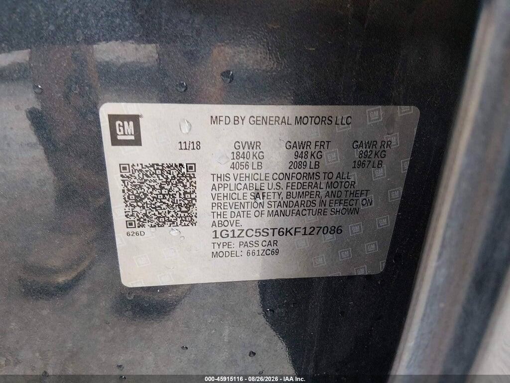 1G1ZC5ST6KF127086 2019 CHEVROLET MALIBU photo no. 9