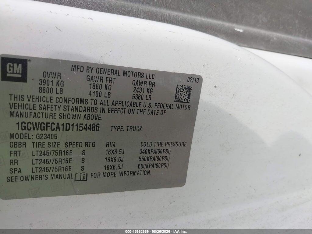 1GCWGFCA1D1154486 2013 CHEVROLET EXPRESS 2500 photo no. 9