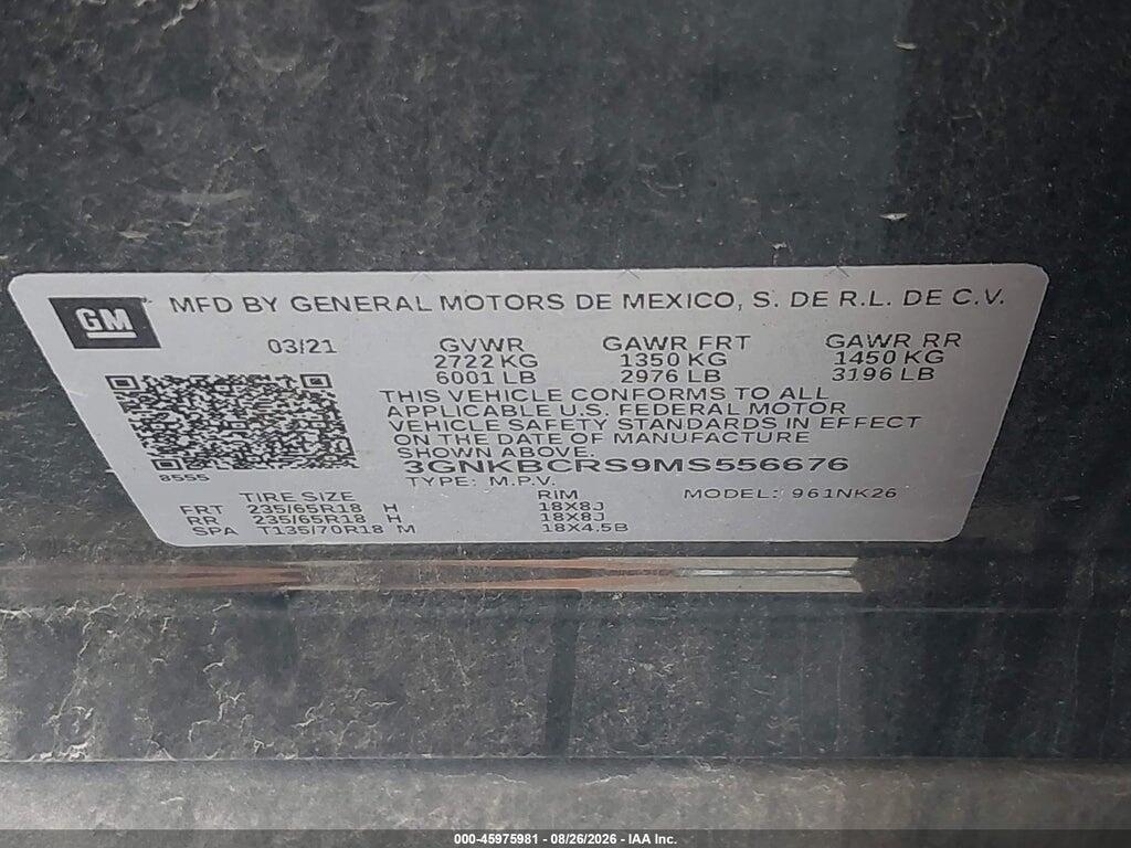 3GNKBCRS9MS556676 2021 CHEVROLET BLAZER photo no. 9