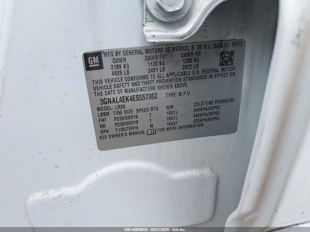 3GNAL4EK4ES557062 2014 CHEVROLET CAPTIVA SPORT photo no. 9