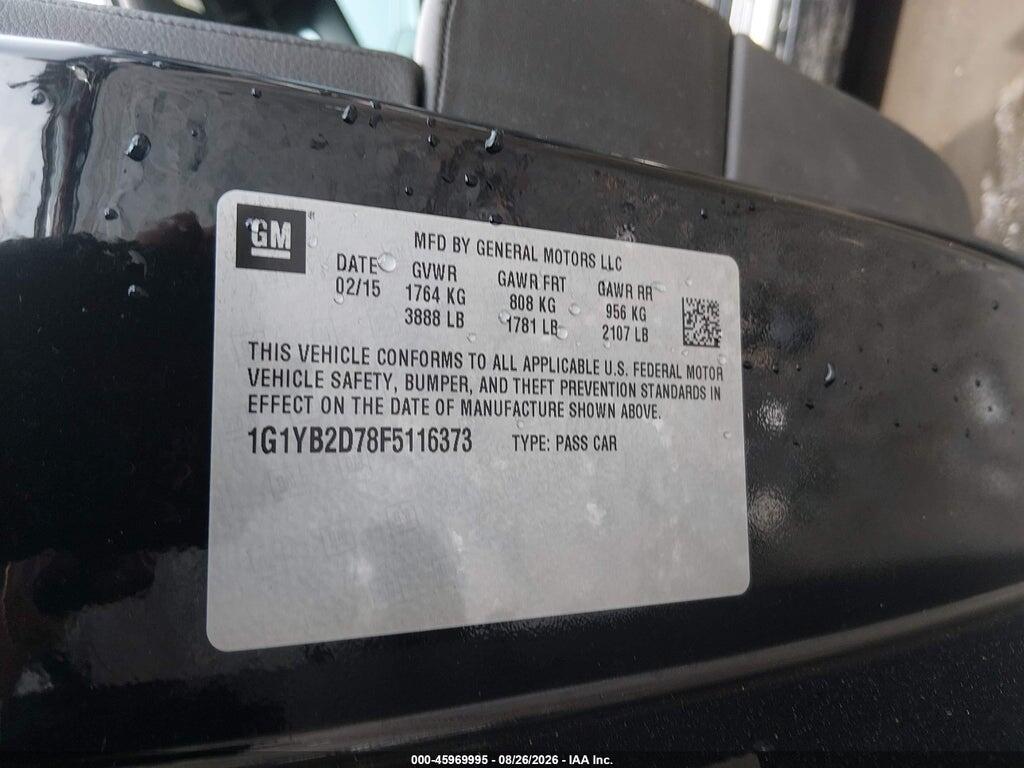 1G1YB2D78F5116373 2015 CHEVROLET CORVETTE photo no. 9