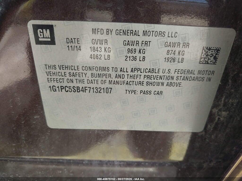 1G1PC5SB4F7132107 2015 CHEVROLET CRUZE photo no. 9