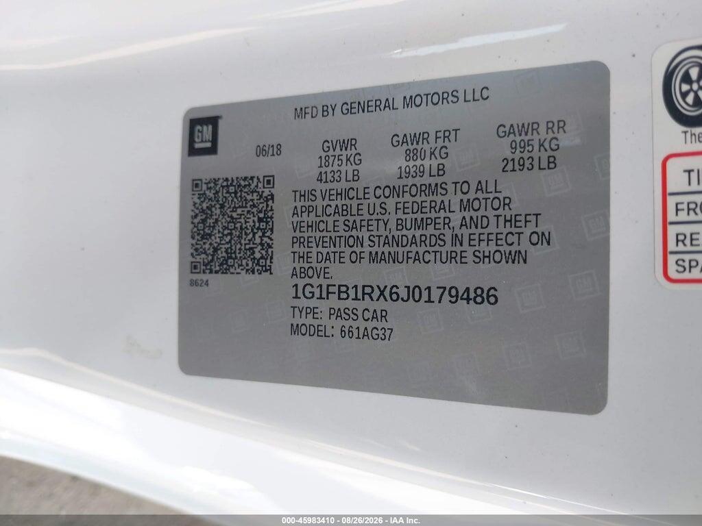 1G1FB1RX6J0179486 2018 CHEVROLET CAMARO photo no. 9
