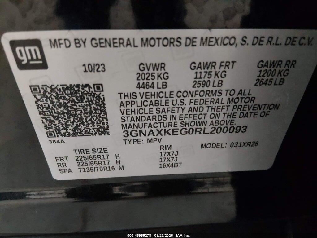 3GNAXKEG0RL200093 2024 CHEVROLET EQUINOX photo no. 9