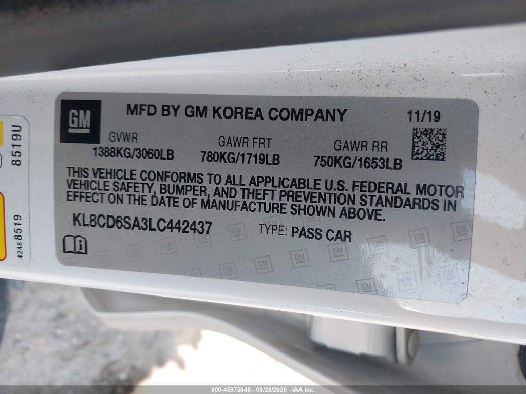 KL8CD6SA3LC442437 2020 CHEVROLET SPARK photo no. 9