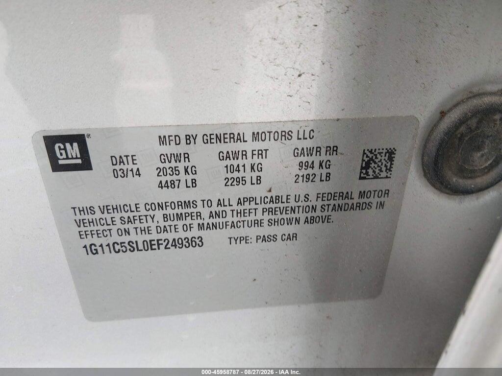 1G11C5SL0EF249363 2014 CHEVROLET MALIBU photo no. 9