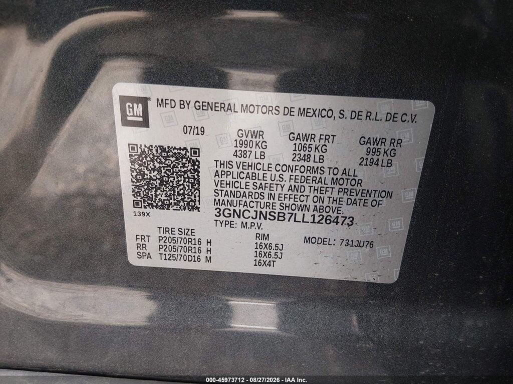 3GNCJNSB7LL126473 2020 CHEVROLET TRAX photo no. 9