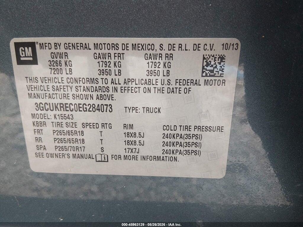 3GCUKREC0EG284073 2014 CHEVROLET SILVERADO 1500 photo no. 9