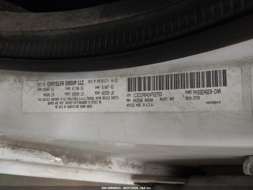 1C3CDZAB4DN722753 2013 DODGE AVENGER photo no. 9