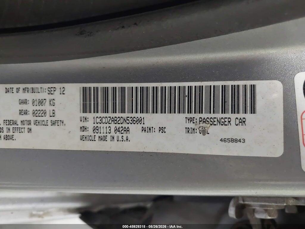 1C3CDZAB2DN536001 2013 DODGE AVENGER photo no. 9