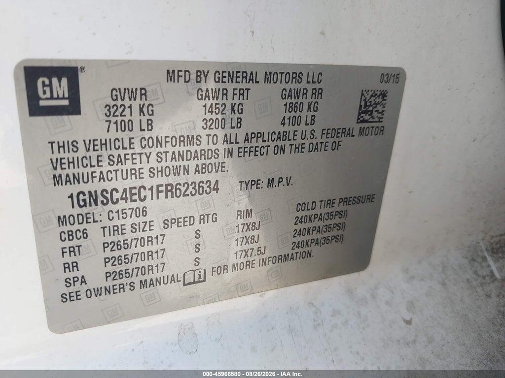 1GNSC4EC1FR623634 2015 CHEVROLET TAHOE photo no. 9