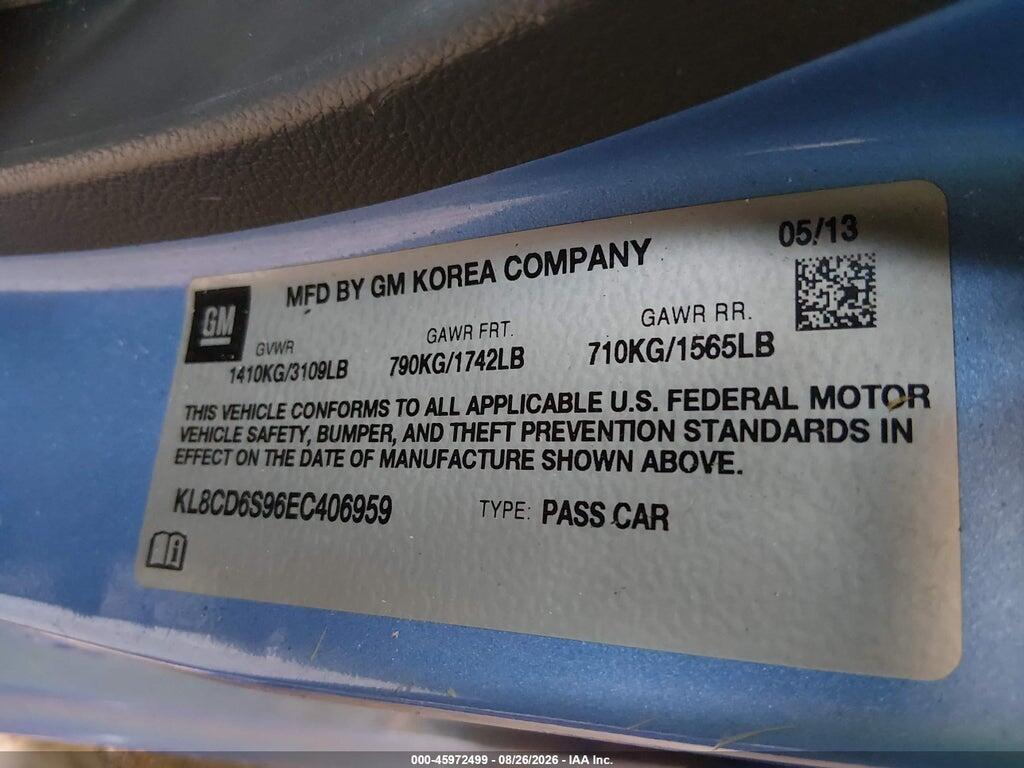 KL8CD6S96EC406959 2014 CHEVROLET SPARK photo no. 9