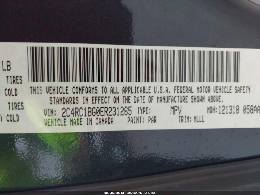 2C4RC1BG0ER231265 2014 CHRYSLER TOWN & COUNTRY photo no. 9