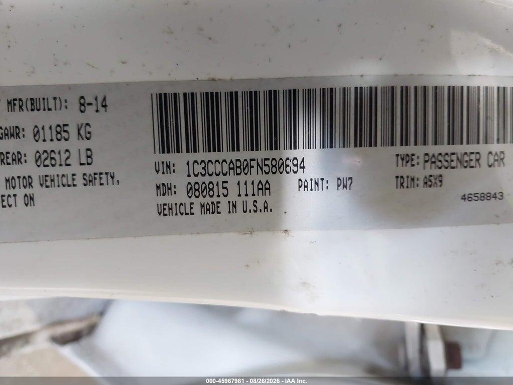 1C3CCCAB0FN580694 2015 CHRYSLER 200 photo no. 9