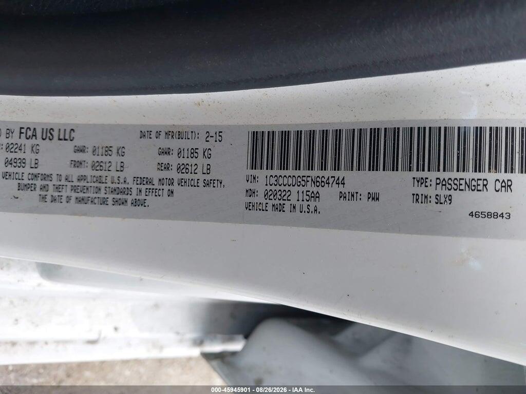 1C3CCCDG5FN664744 2015 CHRYSLER 200 photo no. 9
