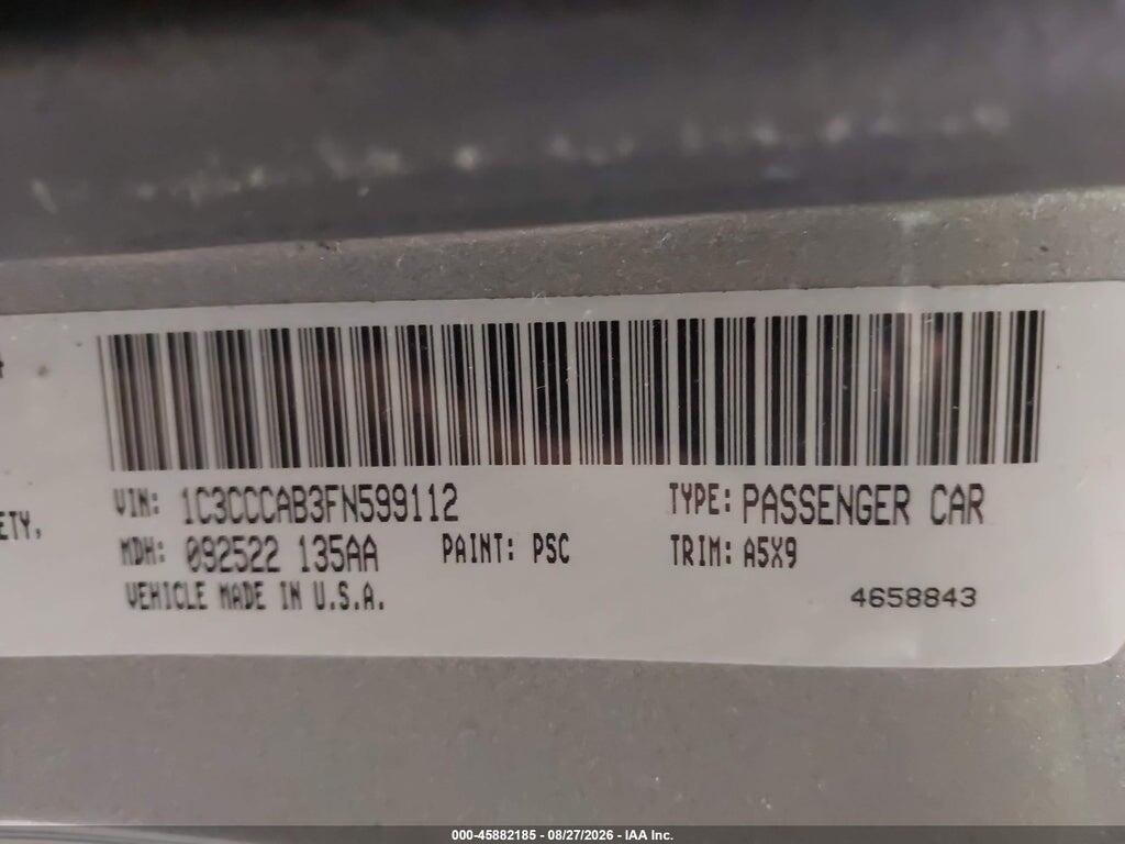 1C3CCCAB3FN599112 2015 CHRYSLER 200 photo no. 9