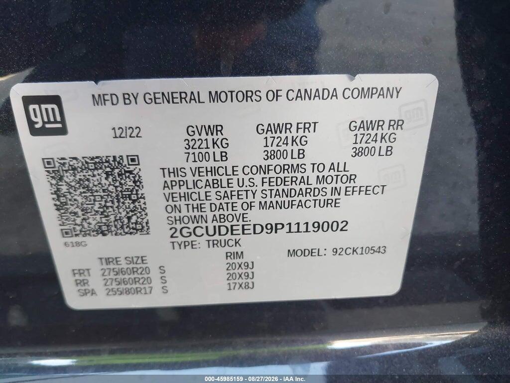 2GCUDEED9P1119002 2023 CHEVROLET SILVERADO 1500 photo no. 9