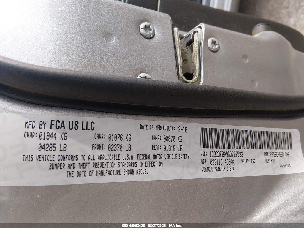 1C3CDFBA9GD720592 2016 DODGE DART photo no. 9