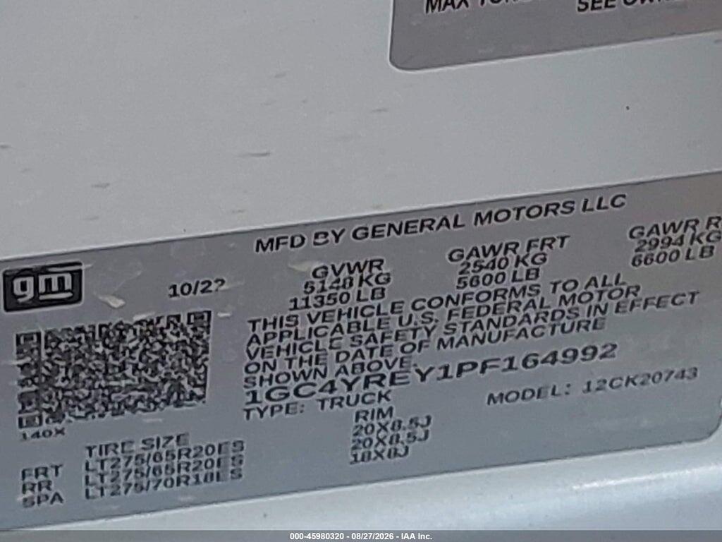 1GC4YREY1PF164992 2023 CHEVROLET SILVERADO 2500HD photo no. 9