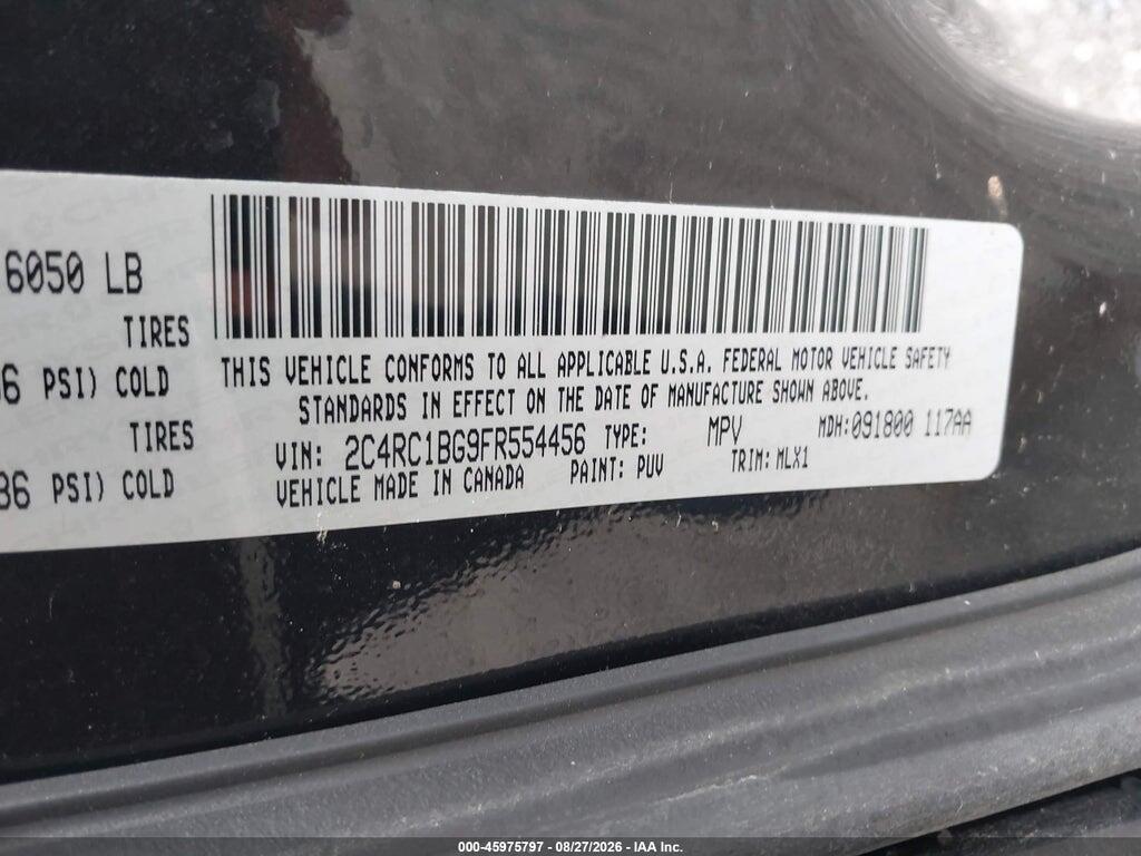 2C4RC1BG9FR554456 2015 CHRYSLER TOWN & COUNTRY photo no. 9
