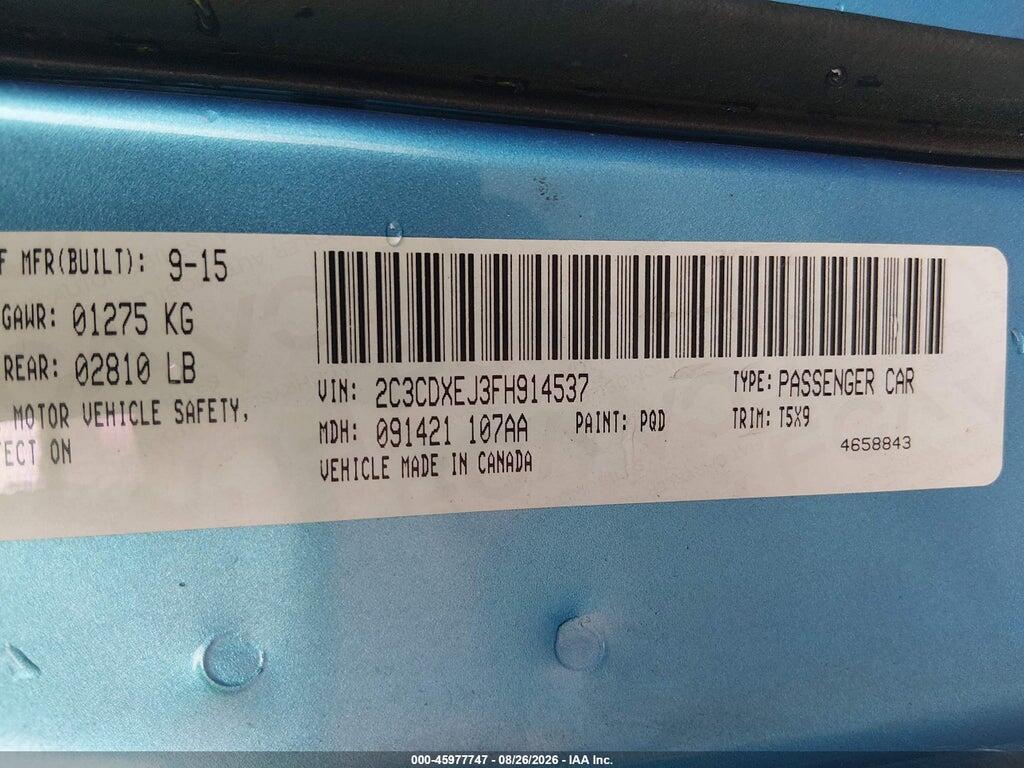 2C3CDXEJ3FH914537 2015 DODGE CHARGER photo no. 9