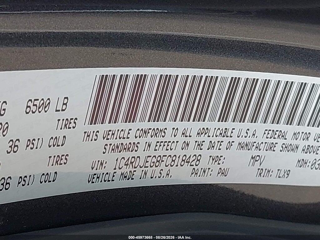 1C4RDJEG8FC818428 2015 DODGE DURANGO photo no. 9