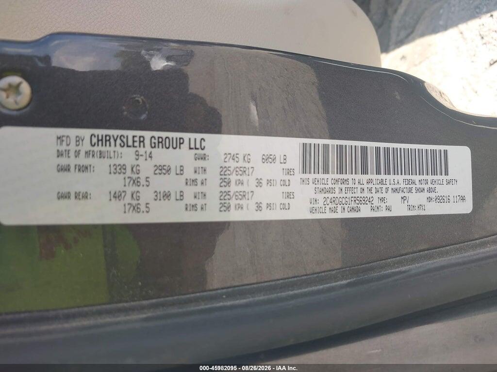 2C4RDGCG1FR569242 2015 DODGE GRAND CARAVAN photo no. 9
