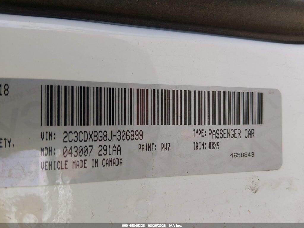 2C3CDXBG8JH306899 2018 DODGE CHARGER photo no. 9