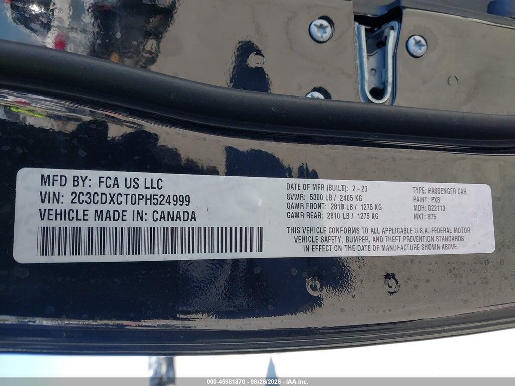 2C3CDXCT0PH524999 2023 DODGE CHARGER photo no. 9