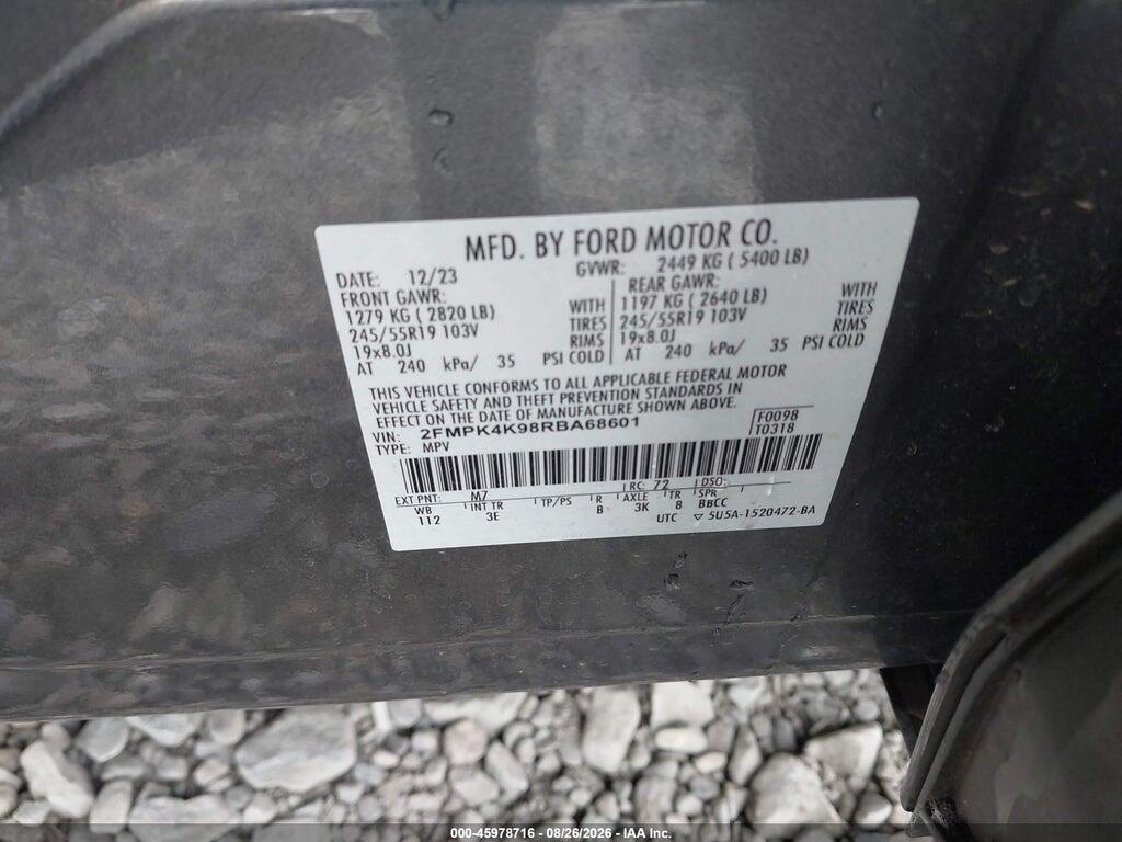 2FMPK4K98RBA68601 2024 FORD EDGE photo no. 9