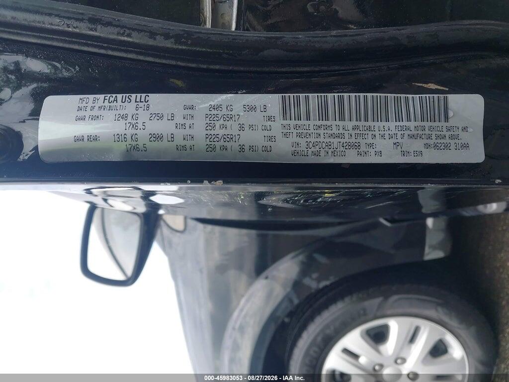 3C4PDCAB1JT428068 2018 DODGE JOURNEY photo no. 9