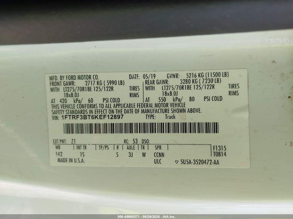 1FTRF3BT6KEF12897 2019 FORD F-350 photo no. 8