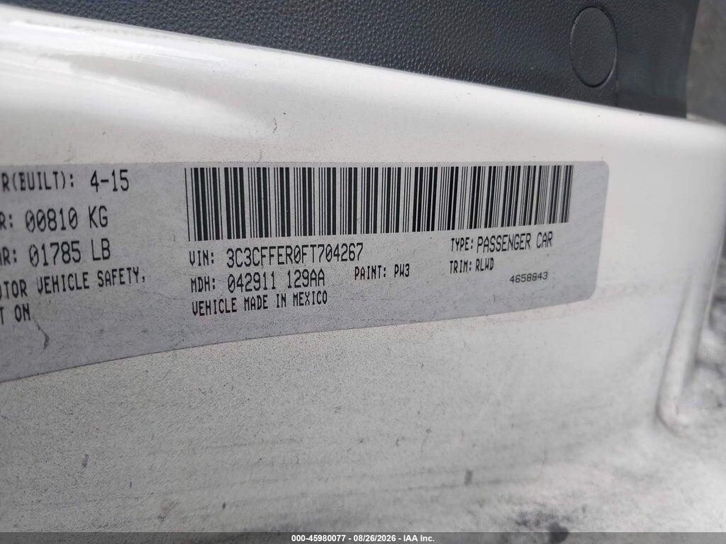 3C3CFFER0FT704267 2015 FIAT 500C photo no. 9