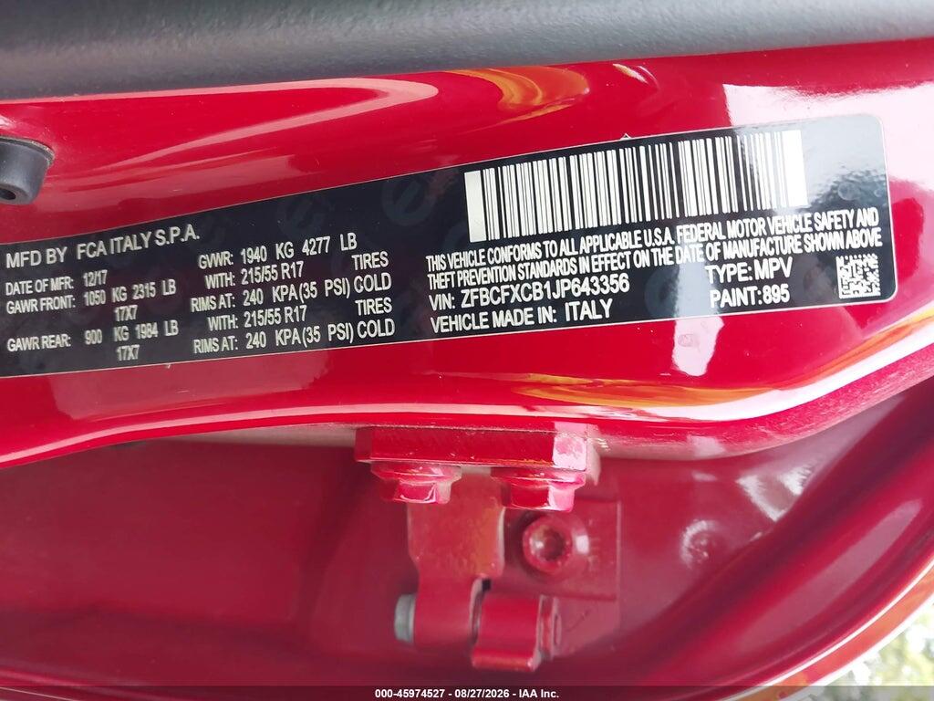ZFBCFXCB1JP643356 2018 FIAT 500X photo no. 9