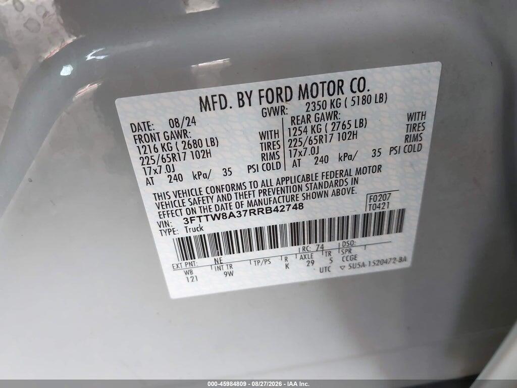 3FTTW8A37RRB42748 2024 FORD MAVERICK photo no. 9