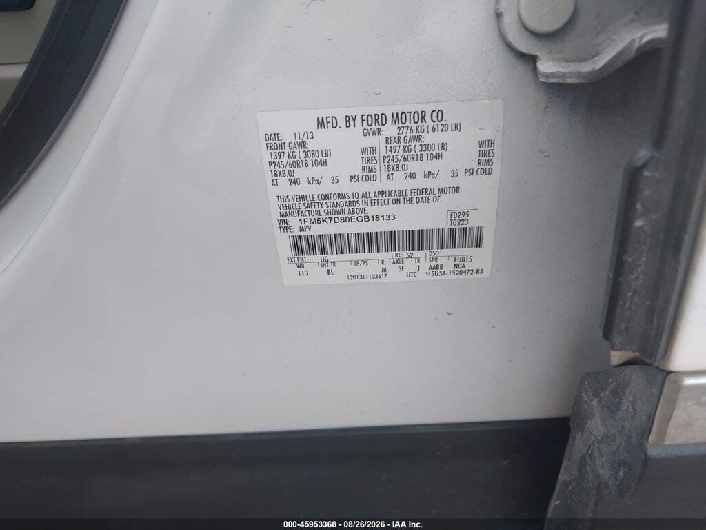 1FM5K7D80EGB18133 2014 FORD EXPLORER photo no. 9
