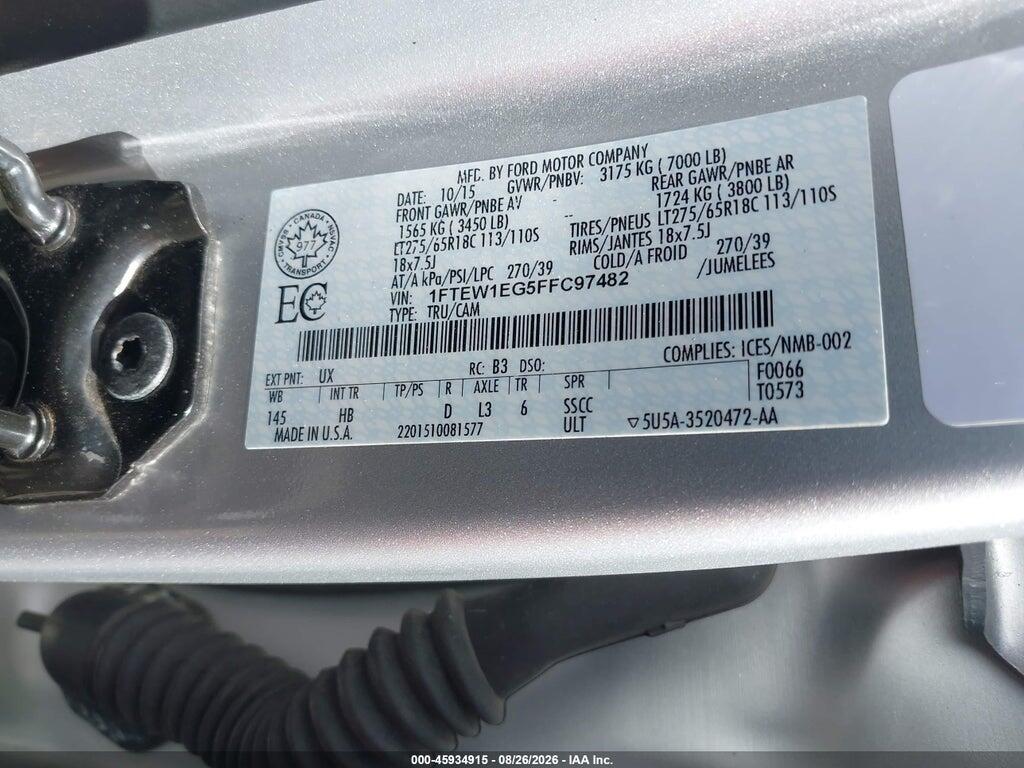 1FTEW1EG5FFC97482 2015 FORD F-150 photo no. 9