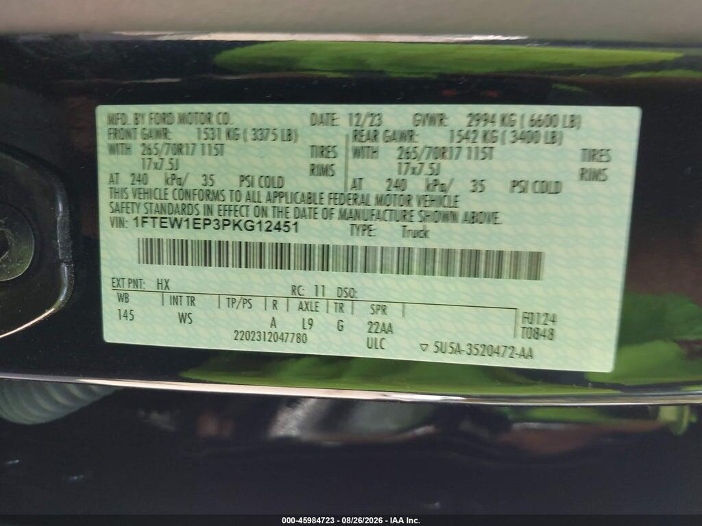 1FTEW1EP3PKG12451 2023 FORD F-150 photo no. 9