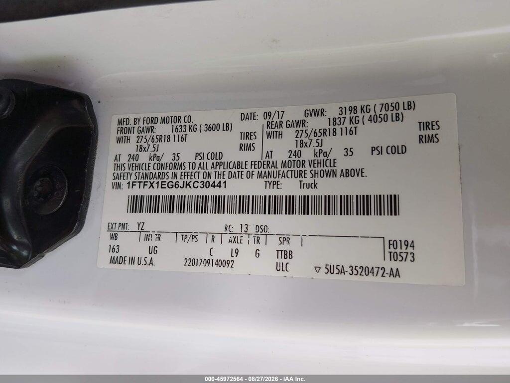 1FTFX1EG6JKC30441 2018 FORD F-150 photo no. 9